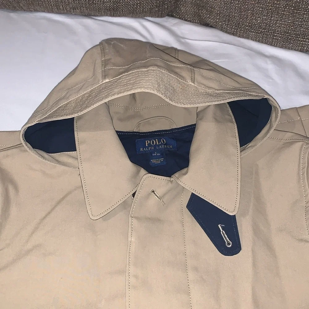 BNWT POLO RALPH LAUREN UNISEX KHAKI 100% COTTON HOOD JACKET SZ L (14-16)